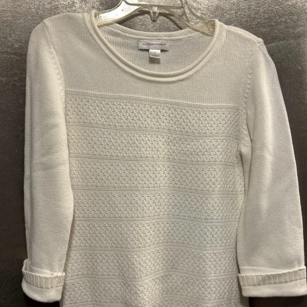 Christopher & Banks Womens Size Medium Long Sleeve Sweater White